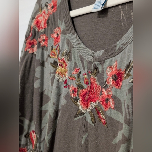 Sundance floral embroidery green shirt womens size XL soft 100% cotton comfy - Picture 5 of 11